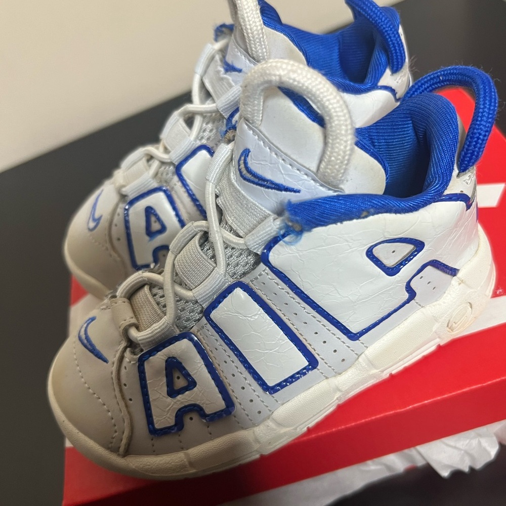 Nike Kids White and Blue Air Sneakers